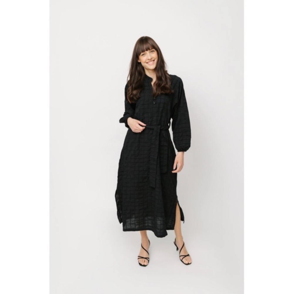 SMASH + TESS Black Cotton Sightseer Maxi Chic Chenille Dress XL